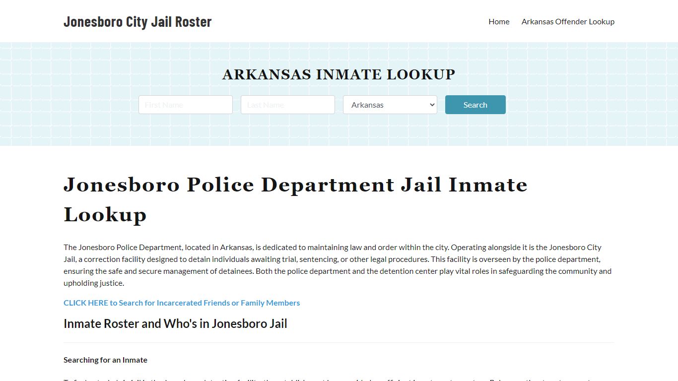 Jonesboro Police Department & City Jail, AR Inmate Roster, Arrests ...